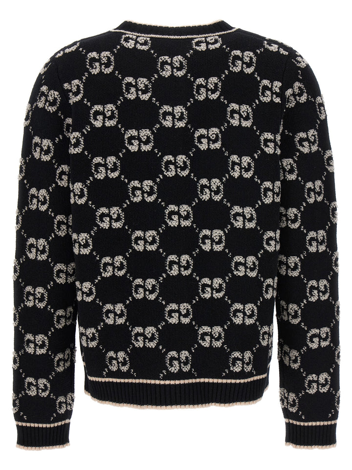Gucci Cardigan Logo Gg Sweaters and Cardigans - White/Black | fcf80140b80baa8e2490cfc3c990653d3c8ee500