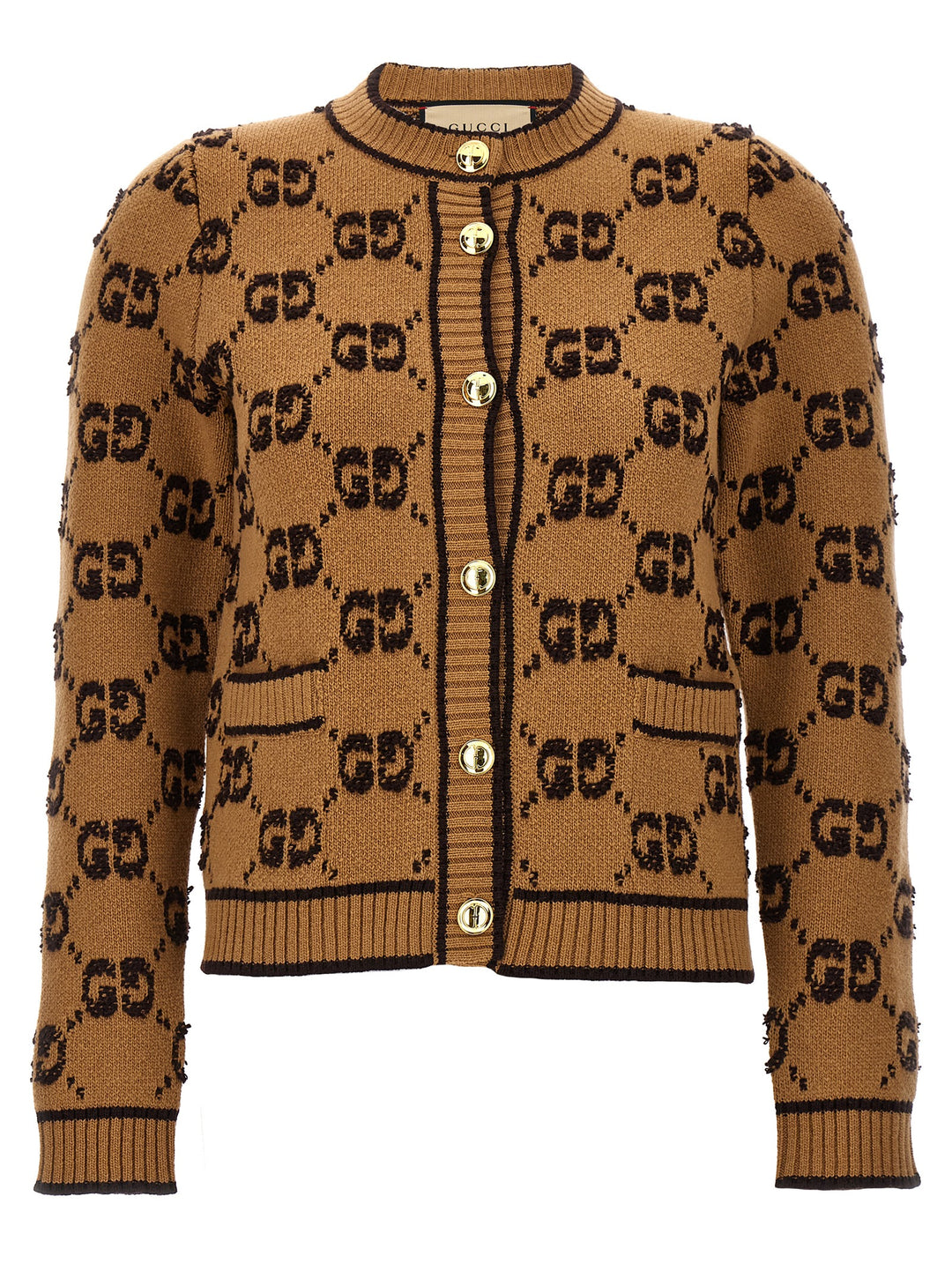 Gucci Gg Tweed Bouclè Cardigan Sweaters and Cardigans - Beige | 81d60e8bf913620f1d6b2197e474998a6f42c9b7