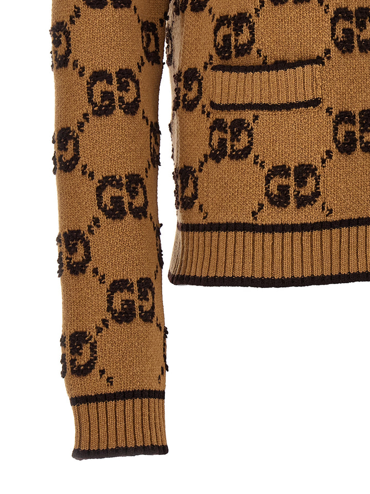 Gucci Gg Tweed Bouclè Cardigan Sweaters and Cardigans - Beige | 122ea94c2f388f2a61a6f5a34d043831e52ab2ac