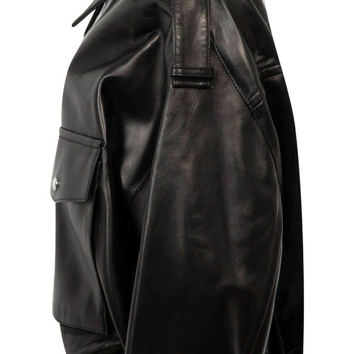 Khaite Leather Outerwears - Black | 378ec0dfc634f8aa177a665823ad6daa976607c8