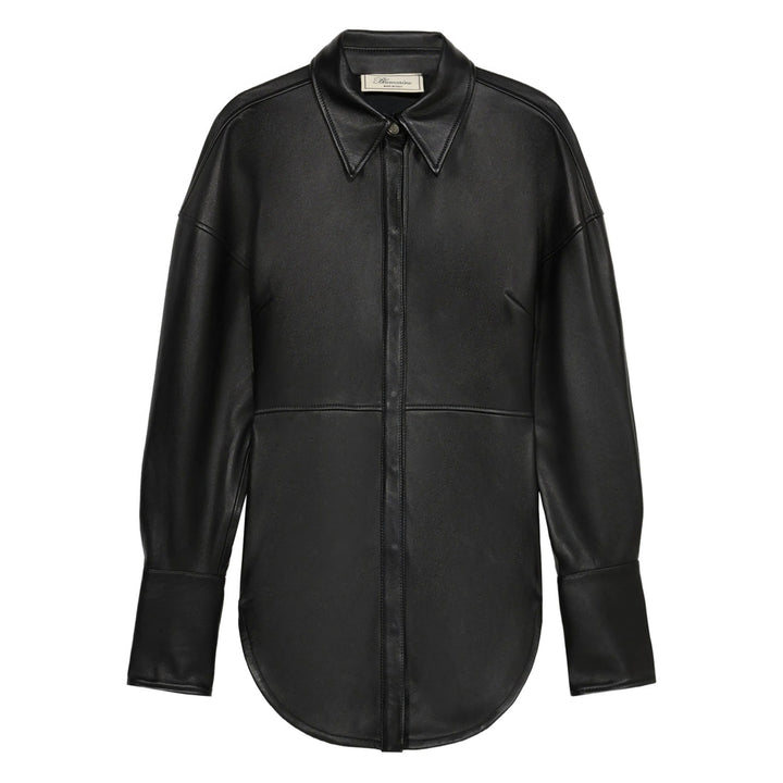 Blumarine Leather Shirts - Black | e15882db354be244eed900879dbd18b7c1af0c28