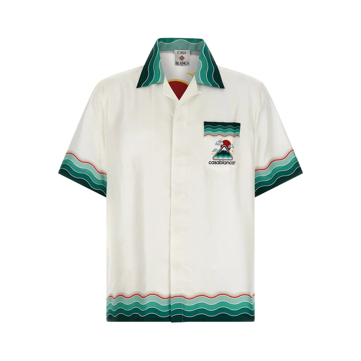Casablanca Shirts - White, Green | 92d93f10ee0d1c3af1626e2f42c33095052acf2e