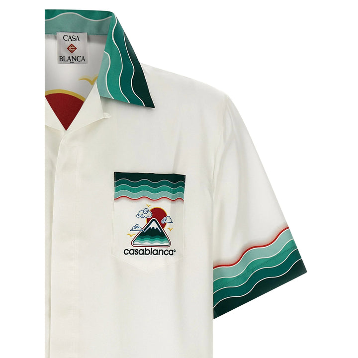 Casablanca Shirts - White, Green | a130dee5641e85ff3217b661e81717936b7570f6