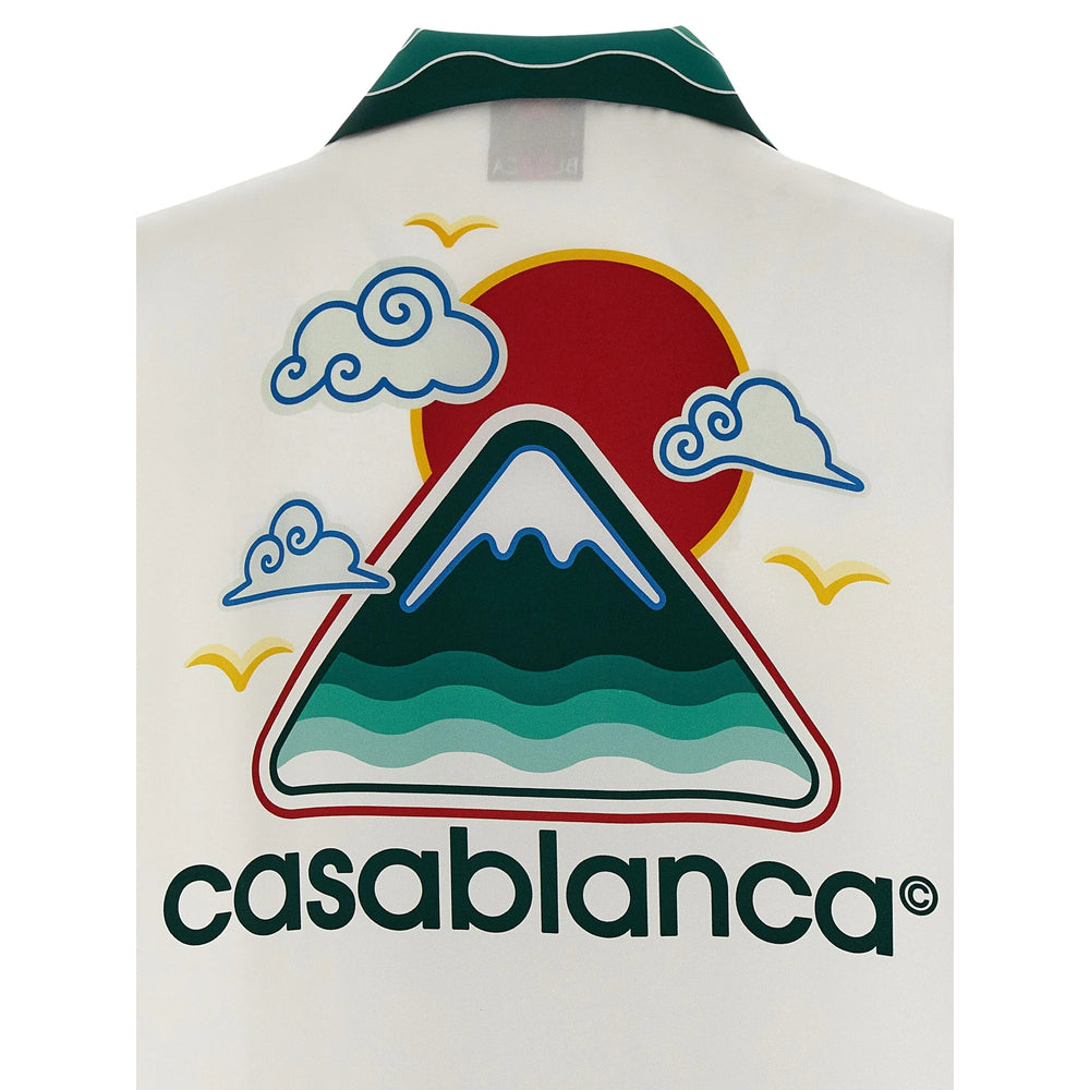 Casablanca Shirts - White, Green | a96b0e0056a414f8623e22aacee77b2b6dab45d6