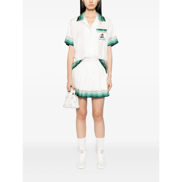 Casablanca Shirts - White, Green | 1c5790e8cad0aff1837f43827a8cc49057bc3bcd