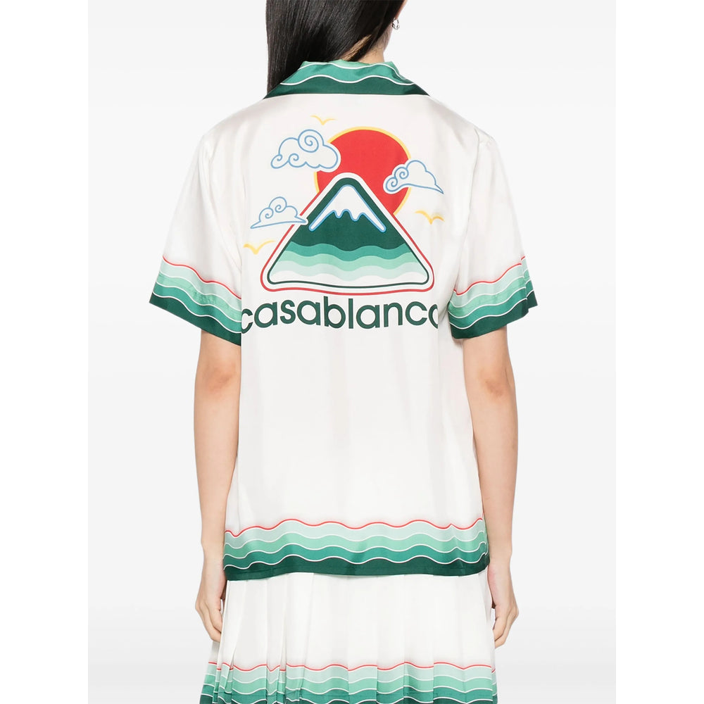 Casablanca Shirts - White, Green | 2cf358a75f980adf14c73032ae39c964f81a0cc2