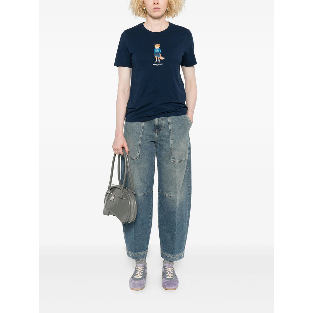Maison Kitsuné T Shirts - Blue | 0e845ebff2988fa08d2fcd31a7f50cb12654e665