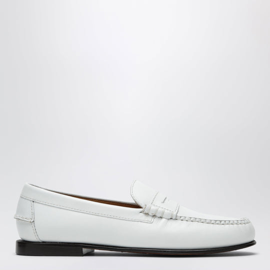 Danielle White Leather Loafers