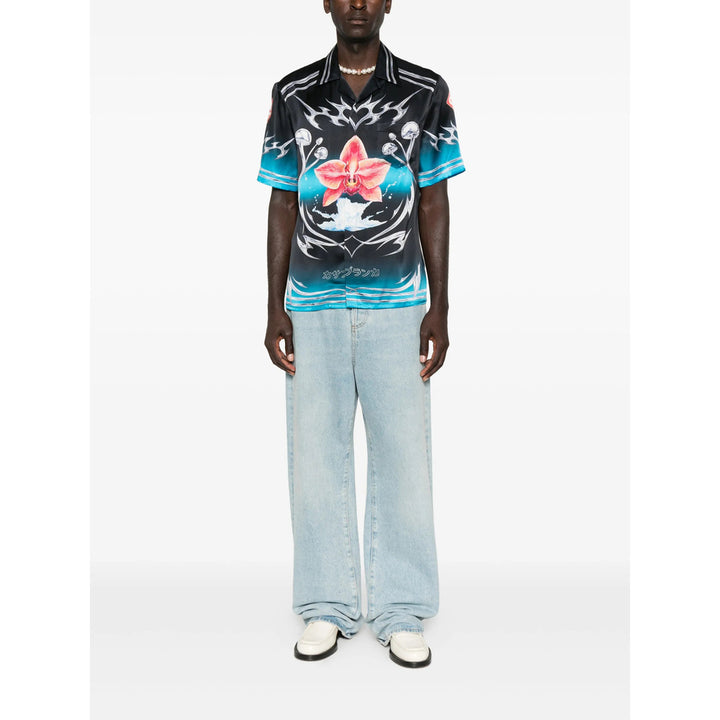 Casablanca Shirts - Black, Blue | 2775a67e4a611cf36005a27df65a31c774659a12