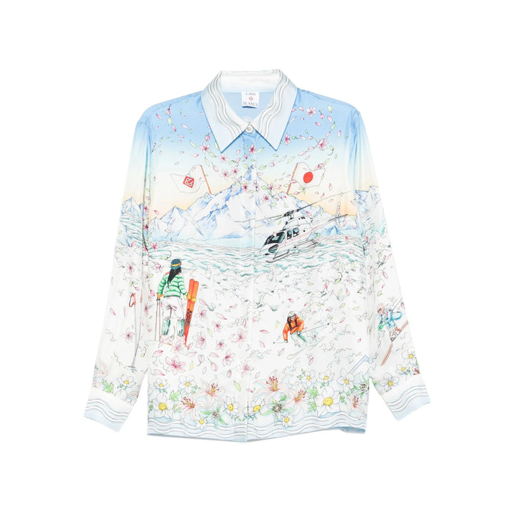 Casablanca Shirts - White, Blue | 7524b7ad126831896a1702b076f4c4cf9da2a7ae