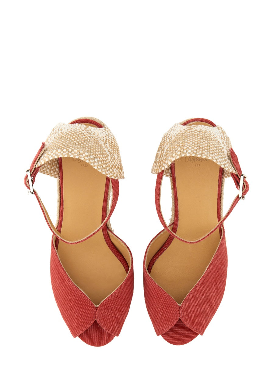 Castañer Wedges - Red | Wanan Luxury