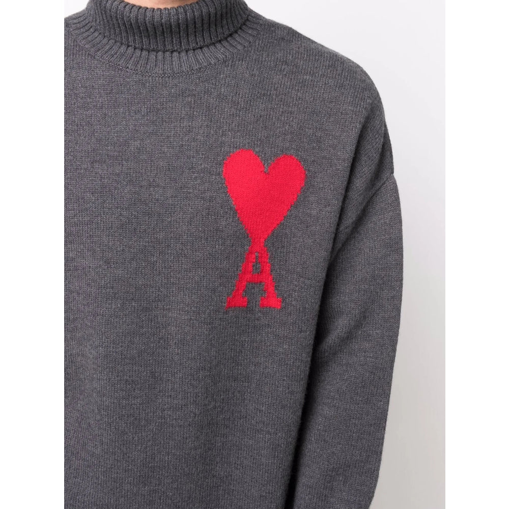 Ami Paris Sweaters - Gray | 1472dc7b9396b3f8d42a2a3e4b83122a4581dd04