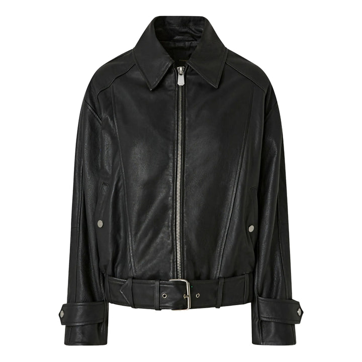 Pinko Leather Outerwears - Black | e8654dc7974630d3344eaddc24e88315ac5617b3