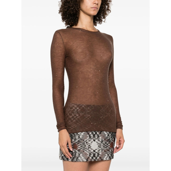 Pinko Sweaters - Brown | a987913fad61fd787ddb2c8e6d74eb73ba20be83