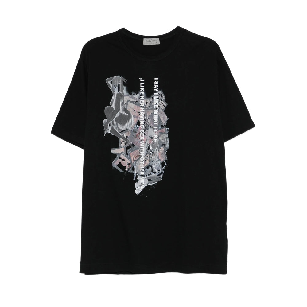 Yohji Yamamoto T Shirts - Black | 0b564eefbb72ad42603f23e12042633e06f48b36