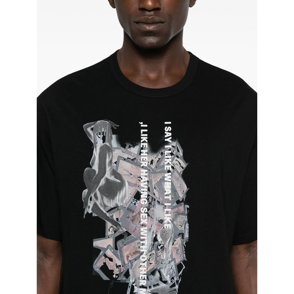 Yohji Yamamoto T Shirts - Black | 47823f3e217e6344505001b1d3b65f38b9cf3438