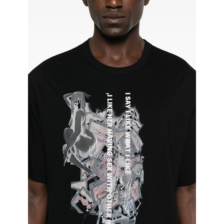 Yohji Yamamoto T Shirts - Black | 47823f3e217e6344505001b1d3b65f38b9cf3438