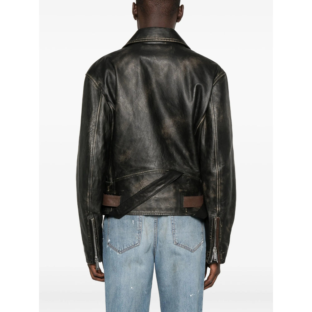 Dsquared2 Leather Outerwears - Black | b4eb3fff6f2df8895646632d2f2da0f141c57fa1