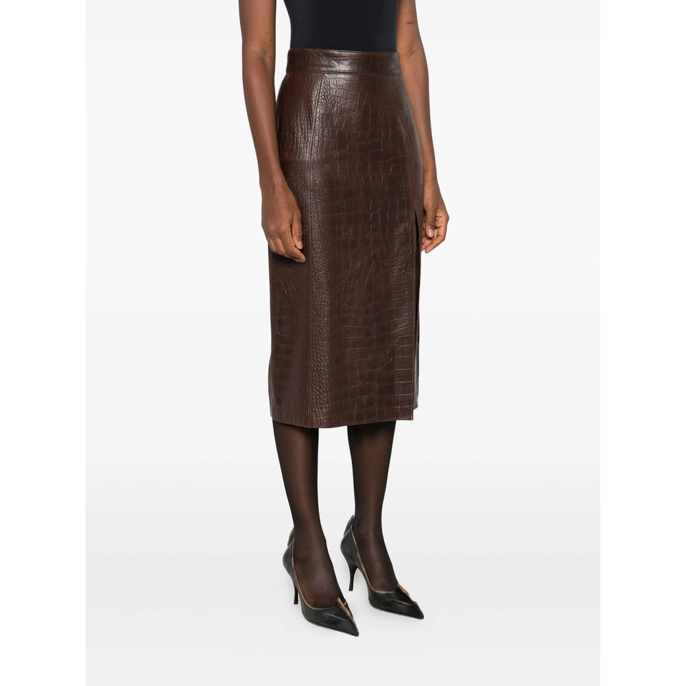 Amiri Leather Skirts - Brown | 5852a1ff06a67836bf7dea2a557e5a54732cfd00