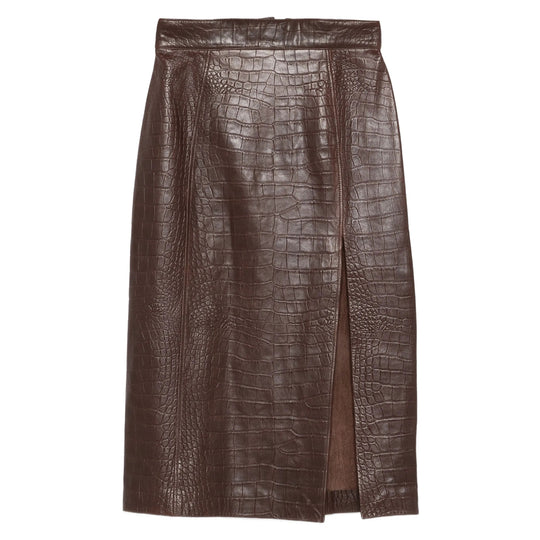 Leather Skirts Brown