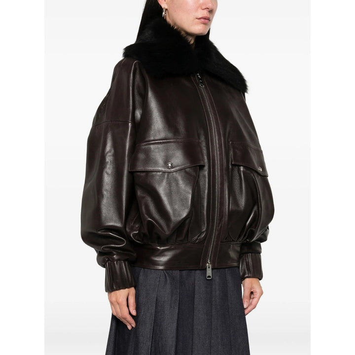 Khaite Leather Outerwears - Brown | 107dfa695ad73d33188d2401ed1b3a0bfca2ec04