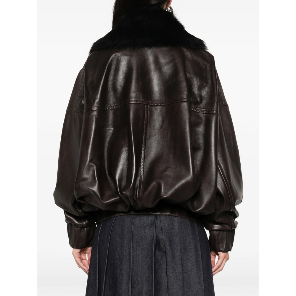 Khaite Leather Outerwears - Brown | d7bfdcd650a87ea2acda3b1d01ba8d2b3bb4a582