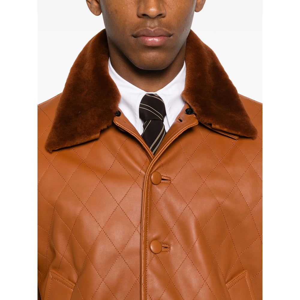 Ernest W. Baker Leather Outerwears - Brown | d70dfc40599b20a0dd71cd341a279dc8ea381a29