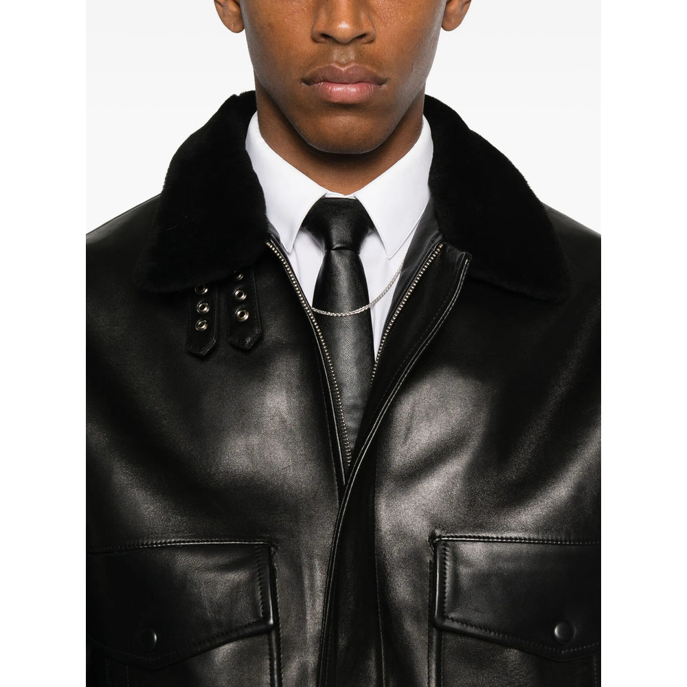 Ernest W. Baker Leather Outerwears - Black | f988e38e2b91a94d5bb5450acc46baaa3e1668e4