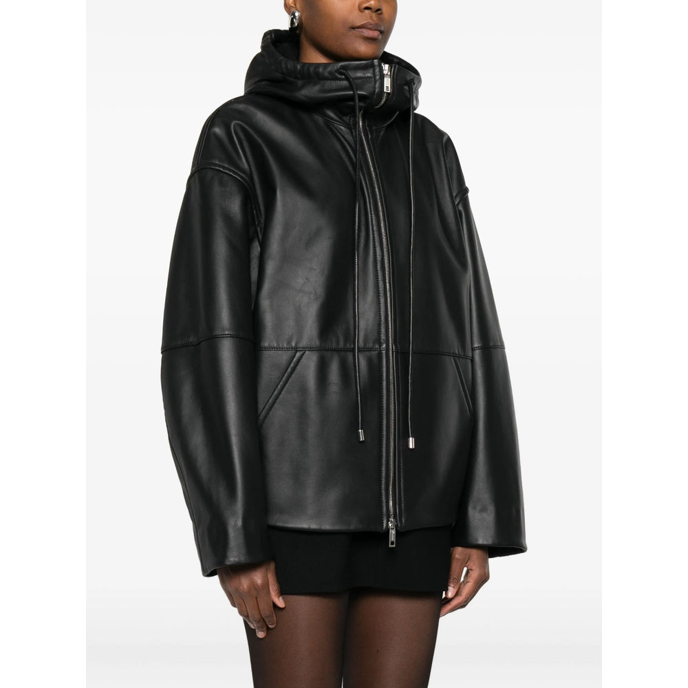 Sportmax Leather Outerwears - Black | d98f0ebd33ff3c64fb9ac04e0502b3a5d4ca5aba