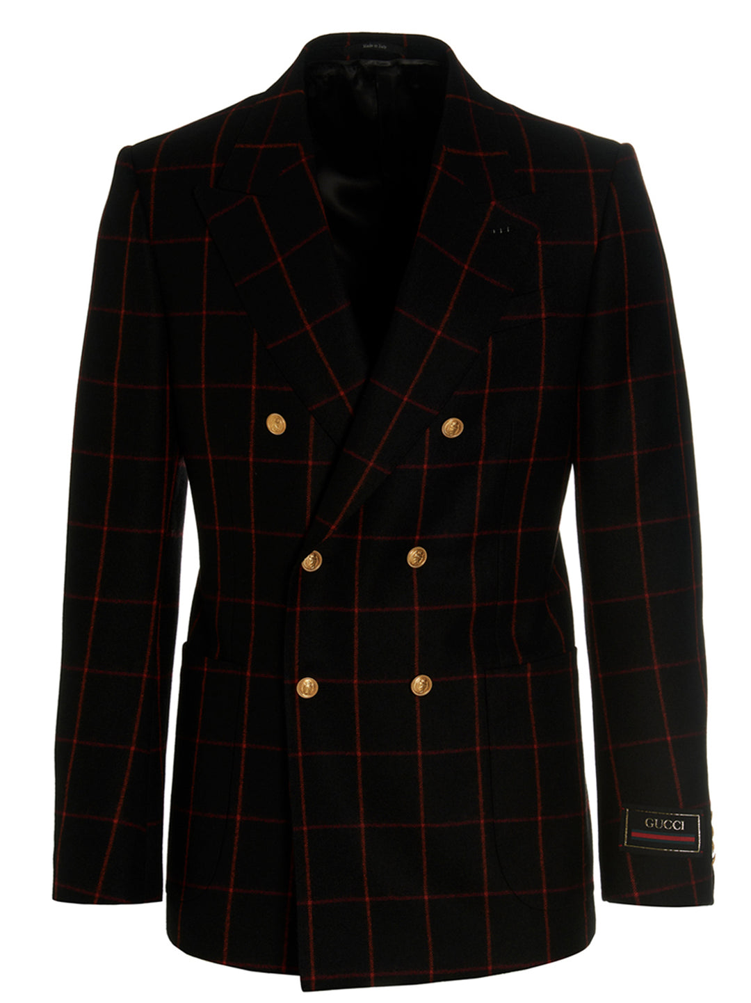 Gucci Double-Breasted Check Blazer - Multicolor | 61f71dfb7928a3b15db0e2f350e9a4cd202bcce7