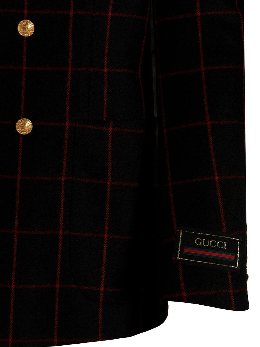 Gucci Double-Breasted Check Blazer - Multicolor | e15466fcdf2b46f333139216e965397e5918dd71