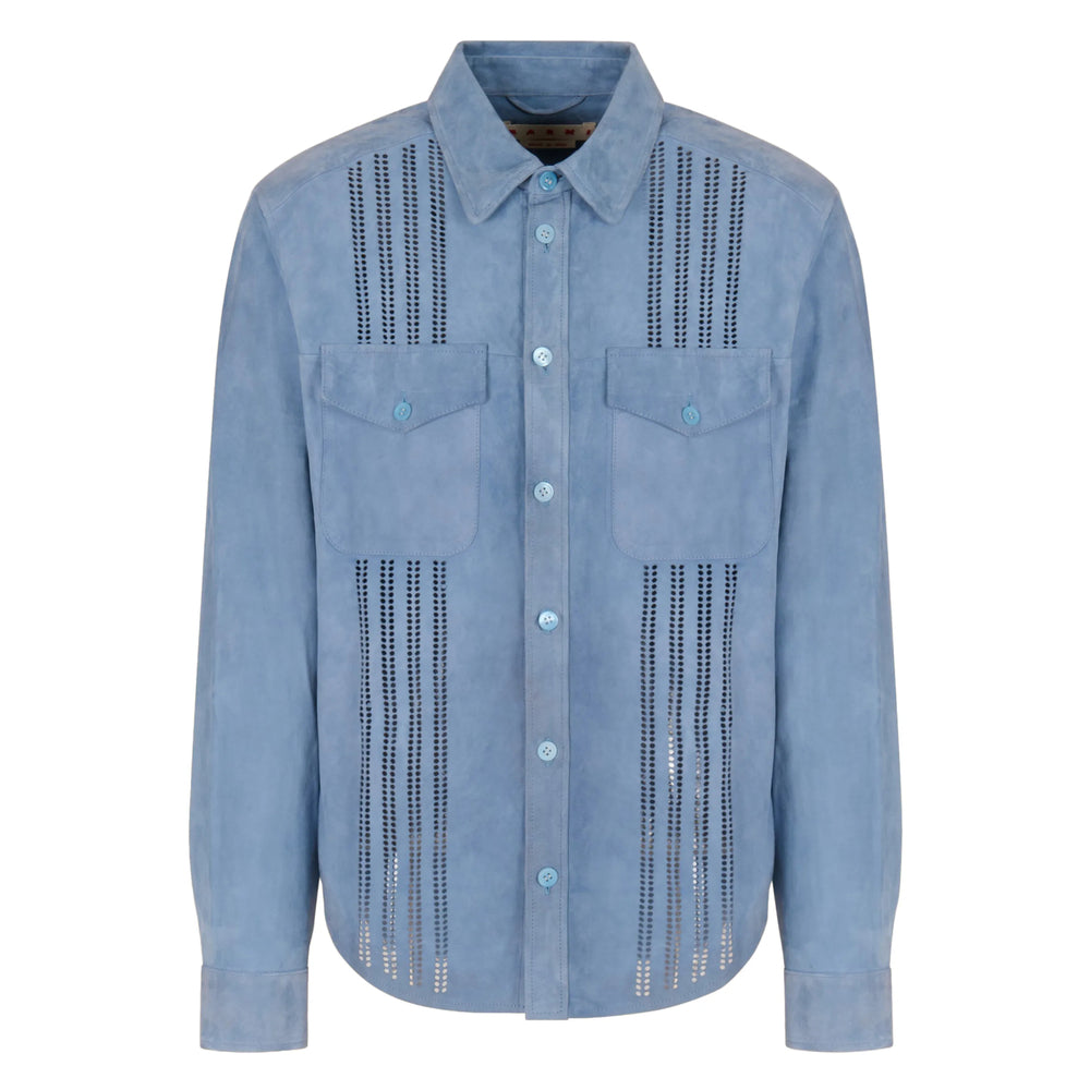 Marni Leather Shirts - Blue | 1df1c63ccb42dae0d8abe0f276fc5bc5556f7a7e