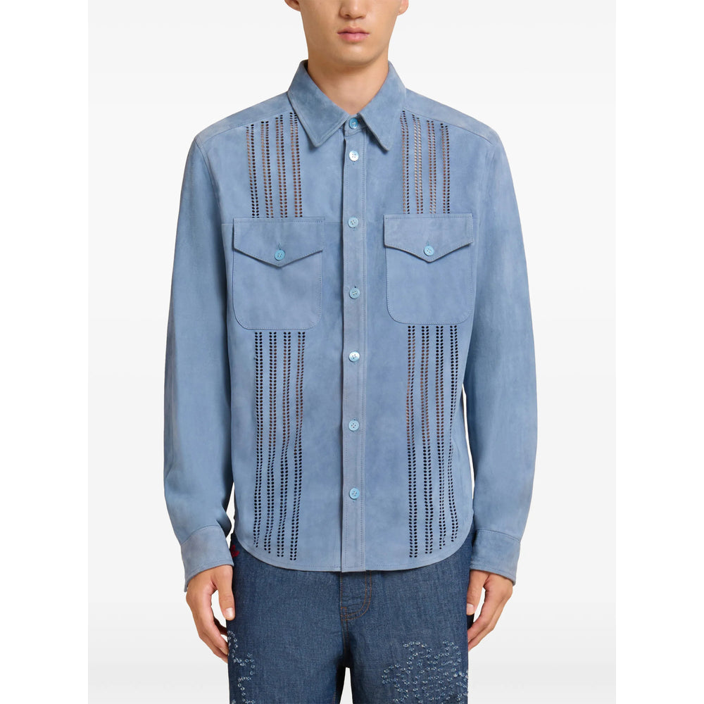 Marni Leather Shirts - Blue | 7fddc41bd5f0e43b9cb2556da10beba54d56d22e