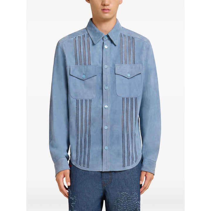 Marni Leather Shirts - Blue | 7fddc41bd5f0e43b9cb2556da10beba54d56d22e