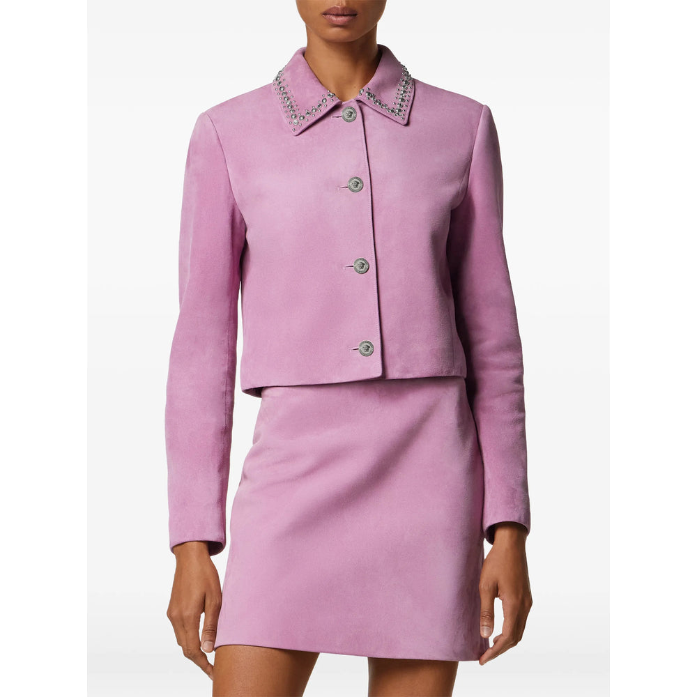 Versace Leather Outerwears - Pink | 7979d8f0b709ddb47616c55dfb6163c7536dbd6b