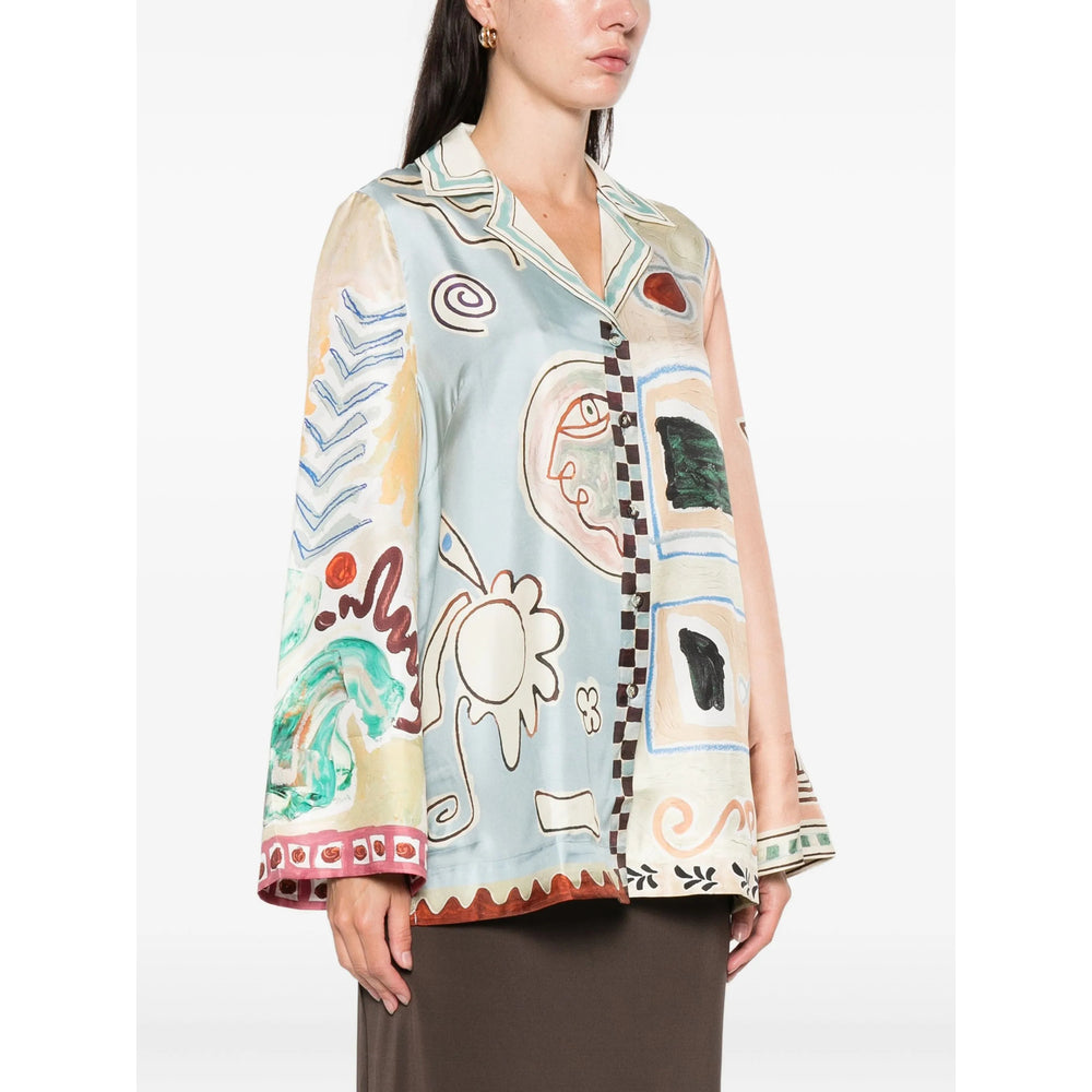 Alemais Shirts - Neutral, Blue | 91b8e546272d6ae1cdc1aaf9dd80abdb40689d2e