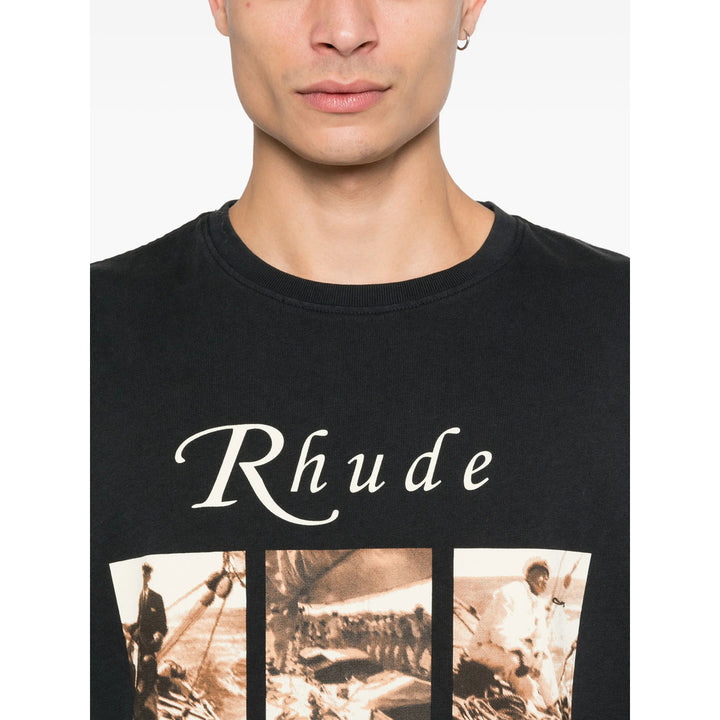 Rhude T Shirts - Black | 6435b54b584ed67fe600e707b7e7a839e4d62244