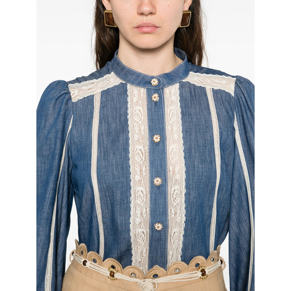 Zimmermann Shirts - Blue, White | a6857b9c1fa9e9f74e80079d222fe2939776ec48