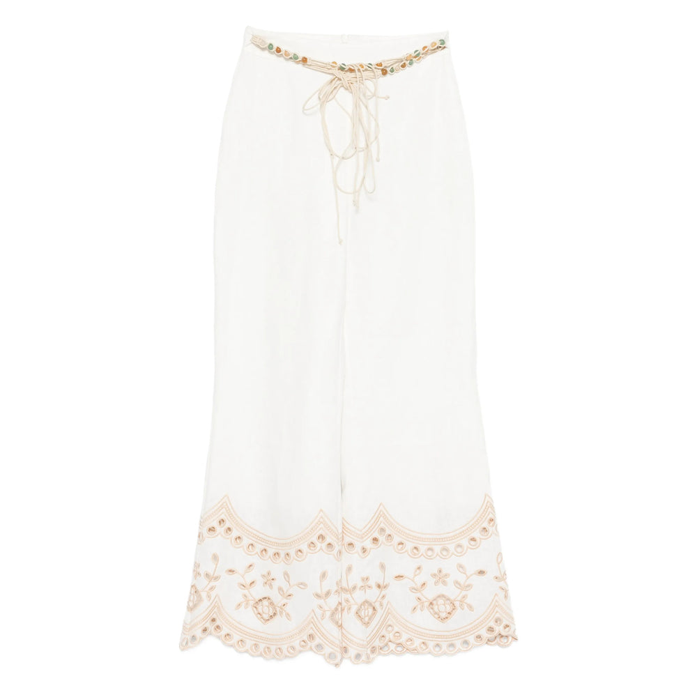 Zimmermann Pants - White, Neutral | 80d4c11ca0c7e8e7da5d4cd93842108663902c93