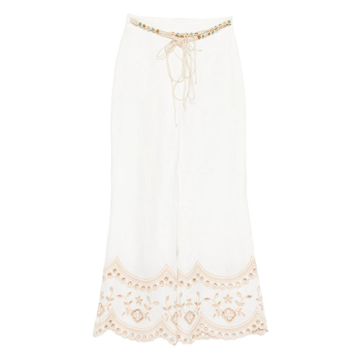 Zimmermann Pants - White, Neutral | 80d4c11ca0c7e8e7da5d4cd93842108663902c93
