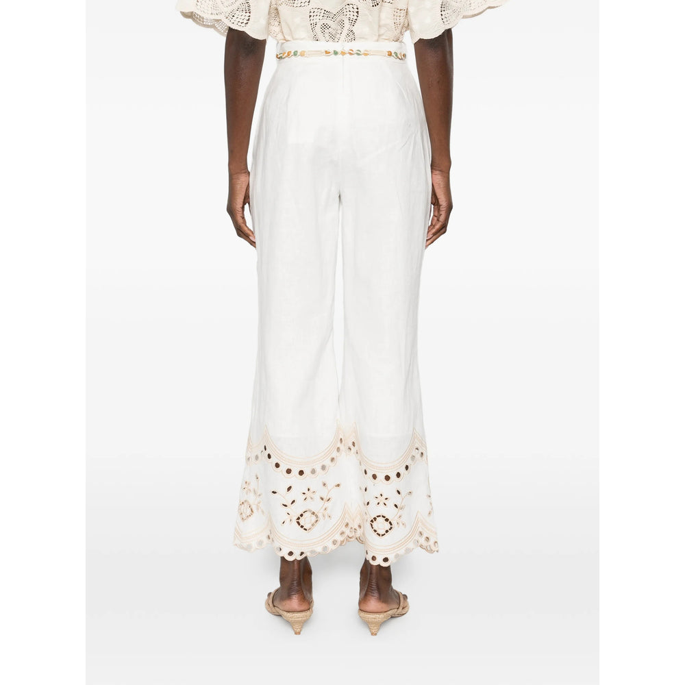 Zimmermann Pants - White, Neutral | 139d54c74e7770ad0dea46cc0514cb08d48075db