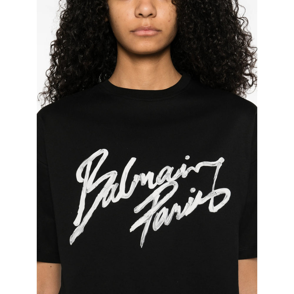 Balmain T Shirts - Black, White | 683d20eef645cce601bda24fc586bc45cdb543df