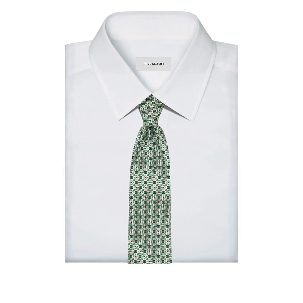 Ferragamo Ties - Green, White | bb26029e1cdd84fd420a8834546c65de7f3748c0