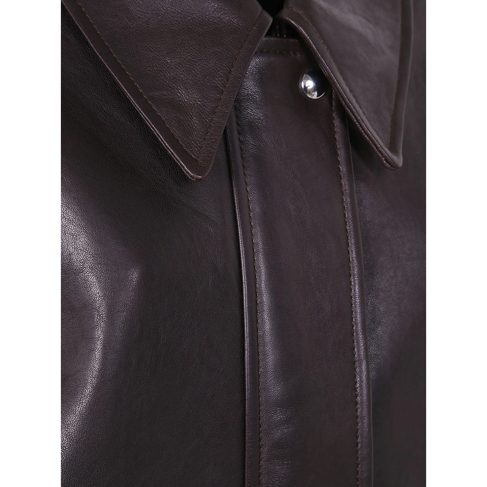 Khaite Leather Outerwears - Brown | 95a7490a5b9a995cd314d8738bb66cacdd0c2187