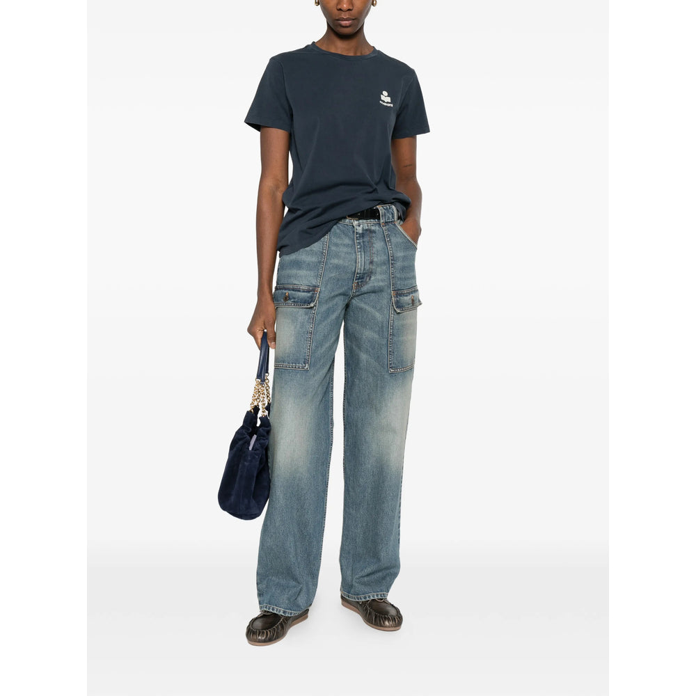 Marant ÉToile T Shirts - Blue | 82dceb0d83a111c682942c62076e31cc6705354b