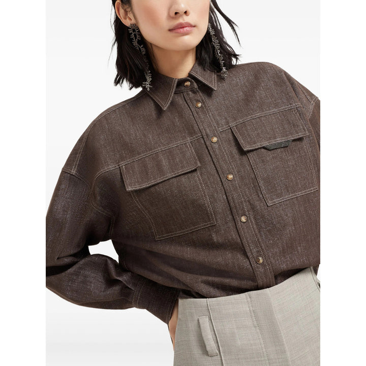 Brunello Cucinelli Shirts - Brown | 45ae54aa49e6e3d773a670786ad6e1f3e4d4e563