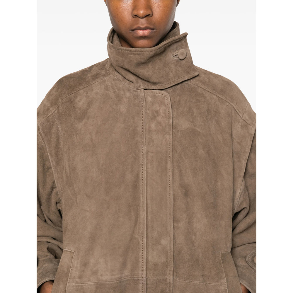 Rotate Birger Christensen Leather Outerwears - Brown | 5110b665a29d4b07de842a9a7e81d0c1f0c433e3