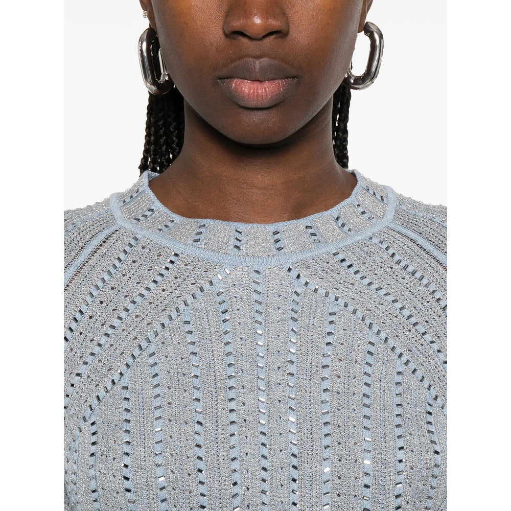 Ermanno Scervino T Shirts - Blue, Silver | 47d14317b36e79ab9f9aecfb7bc50fee0ffcbb67