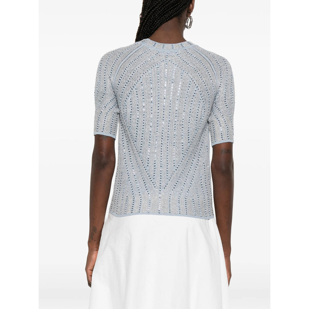 Ermanno Scervino T Shirts - Blue, Silver | 34ad8c3dcfad95440ebcc4e11248ec0547478ded