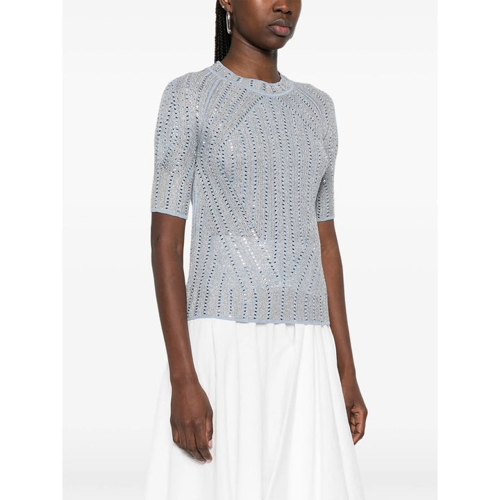 Ermanno Scervino T Shirts - Blue, Silver | 462673236b20986900d0caef3bc8c114b98fe71f
